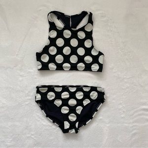 GAP Girls racerback, navy and white polkadot bikini size M (8)